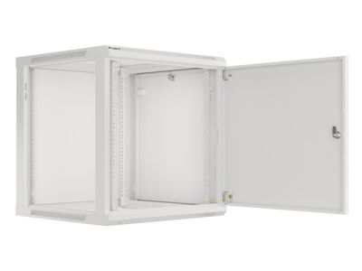 Комуникационен шкаф Lanberg rack cabinet 19" wall-mount 12U/600x600 for self-assembly with metal door grey (flat pack)