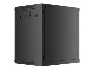 Комуникационен шкаф Lanberg rack cabinet 19" wall-mount 12U/600x450 for self-assembly with metal door black (flat pack)