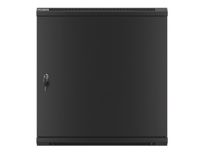 Комуникационен шкаф Lanberg rack cabinet 19" wall-mount 12U/600x450 for self-assembly with metal door black (flat pack)