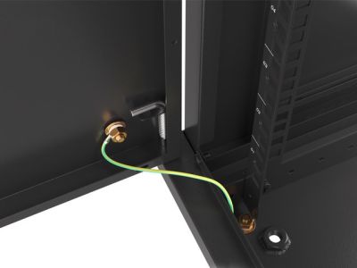 Комуникационен шкаф Lanberg rack cabinet 19" wall-mount 12U/600x450 for self-assembly with metal door black (flat pack)