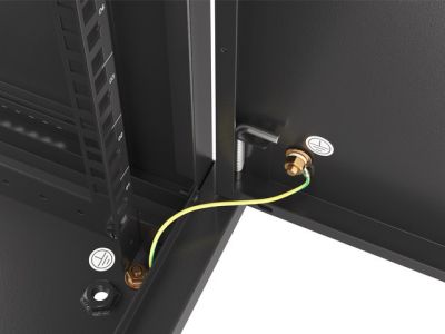 Комуникационен шкаф Lanberg rack cabinet 19" wall-mount 12U/600x450 for self-assembly with metal door black (flat pack)
