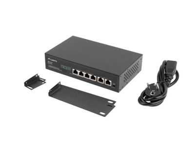 Комутатор Lanberg switch 4x 100mb poe+/2x 100mb unmanaged rack 10"/19" fast ethernet 60w