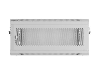 Комуникационен шкаф Lanberg rack cabinet 19" wall-mount 4U/600x450 with perforated door grey (flat pack)