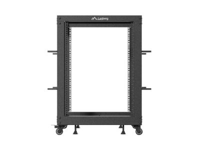 Комуникационен шкаф Lanberg open rack 19" 15U 600x600-1100 adjustable black