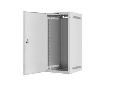 Комуникационен шкаф Lanberg rack cabinet 10" wall-mount 12U/280x310 for self-assembly with metal door grey (flat pack)