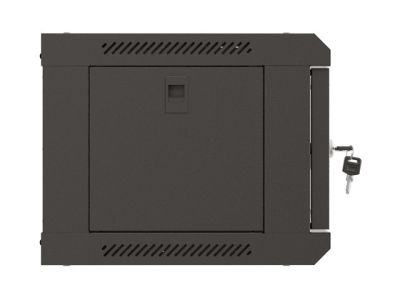 Комуникационен шкаф Lanberg rack cabinet 19" wall-mount 4U/540x350 (flat pack) with glass door black