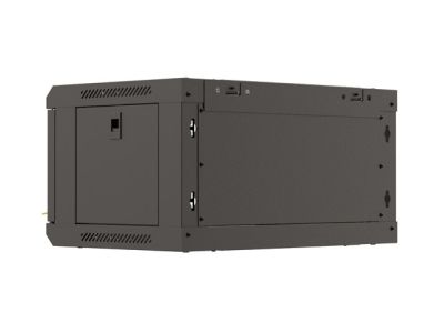 Комуникационен шкаф Lanberg rack cabinet 19" wall-mount 4U/540x350 (flat pack) with glass door black