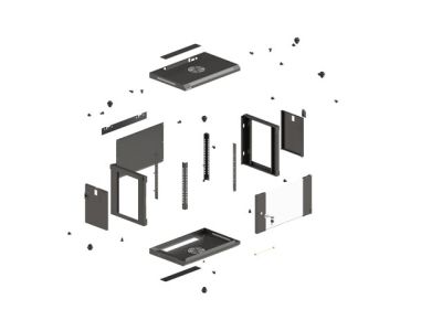 Комуникационен шкаф Lanberg rack cabinet 19" wall-mount 4U/540x350 (flat pack) with glass door black