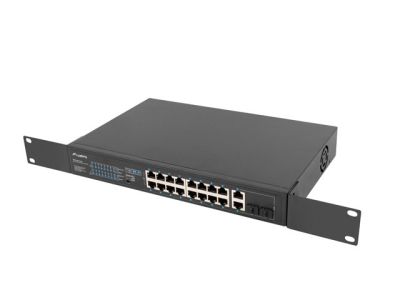 Комутатор Lanberg switch 16x 100mb poe+/2x 1GB/1x sfp rack 19" unmanaged gigabit ethernet 250w