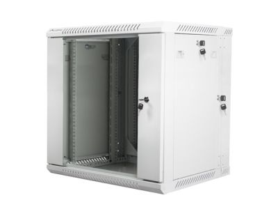 Комуникационен шкаф Lanberg rack cabinet 19" double-section wall-mount 12U / 600x600 for self-assembly (flat pack), grey