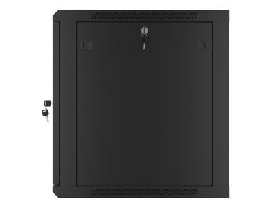 Комуникационен шкаф Lanberg rack cabinet 19" wall-mount 12U/600x600 for self-assembly with metal door black (flat pack)