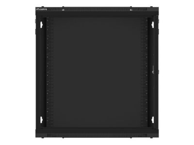 Комуникационен шкаф Lanberg rack cabinet 19" wall-mount 12U/600x600 for self-assembly with metal door black (flat pack)