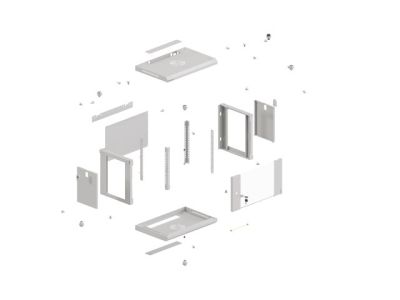 Комуникационен шкаф Lanberg rack cabinet 19" wall-mount 6U/540x350 (flat pack) with glass door grey