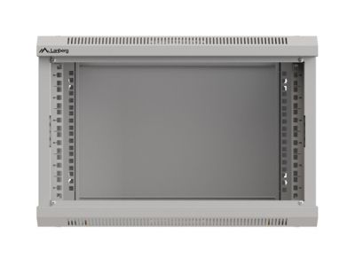 Комуникационен шкаф Lanberg rack cabinet 19" wall-mount 6U/540x350 (flat pack) with glass door grey