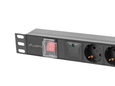Разклонител Lanberg power distribution unit (pdu) 19" 1U 16a 2m 5x schuko outlets black