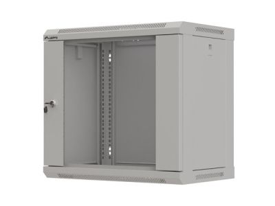 Комуникационен шкаф Lanberg rack cabinet 19" wall-mount 9U/540x350 (flat pack) with glass door grey