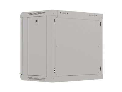 Комуникационен шкаф Lanberg rack cabinet 19" wall-mount 9U/540x350 (flat pack) with glass door grey
