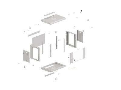 Комуникационен шкаф Lanberg rack cabinet 19" wall-mount 9U/540x350 (flat pack) with glass door grey