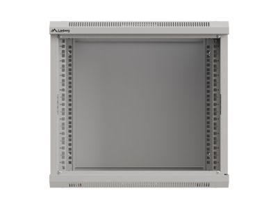 Комуникационен шкаф Lanberg rack cabinet 19" wall-mount 9U/540x350 (flat pack) with glass door grey