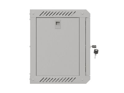 Комуникационен шкаф Lanberg rack cabinet 10" wall-mount 6U/300x300 (flat pack) with glass door grey