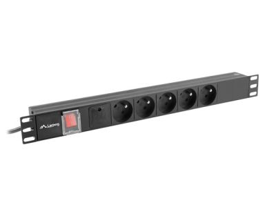 Разклонител Lanberg power distribution unit (pdu) 19" 1U 16a 2m 5x french outlets black