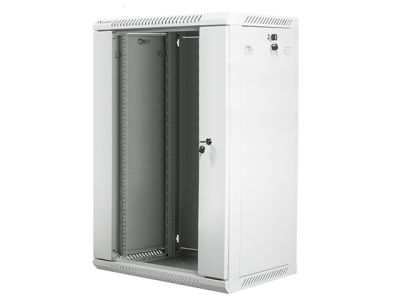 Комуникационен шкаф Lanberg rack cabinet 19" wall-mount 18U / 600x450 for self-assembly (flat pack), grey