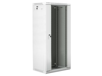 Комуникационен шкаф Lanberg rack cabinet 19" wall-mount 27U / 600x450 for self-assembly (flat pack), grey