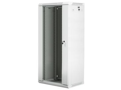 Комуникационен шкаф Lanberg rack cabinet 19" wall-mount 27U / 600x450 for self-assembly (flat pack), grey