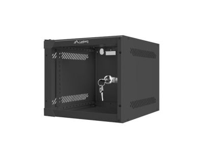 Комуникационен шкаф Lanberg rack cabinet 10" wall-mount 4U / 280x310 for self-assembly (flat pack), black