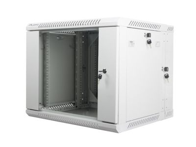 Комуникационен шкаф Lanberg rack cabinet 19" double-section wall-mount 9U / 600x600 for self-assembly (flat pack), grey