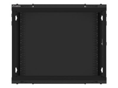 Комуникационен шкаф Lanberg rack cabinet 19" wall-mount 9U/600x600 for self-assembly with metal door black (flat pack)