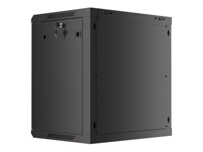 Комуникационен шкаф Lanberg rack cabinet 19" wall-mount 12U/600x450 with perforated door black (flat pack)