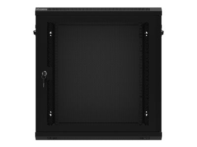 Комуникационен шкаф Lanberg rack cabinet 19" wall-mount 12U/600x450 with perforated door black (flat pack)
