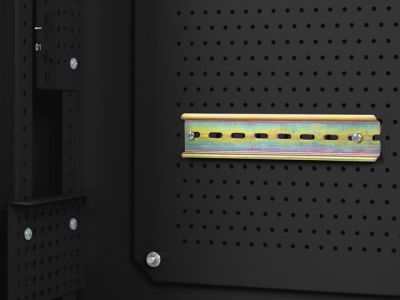 Комуникационен шкаф Lanberg rack cabinet 19" wall-mount 6U+3u/540x200 low-profile black (assembled)