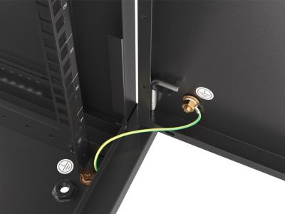Комуникационен шкаф Lanberg rack cabinet 19" wall-mount 6U/600x600 for self-assembly with metal door black (flat pack)
