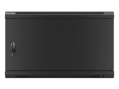 Комуникационен шкаф Lanberg rack cabinet 19" wall-mount 6U/600x600 for self-assembly with metal door black (flat pack)