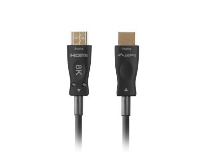 Кабел Lanberg HDMI M/M V2.1 cable, 30m, Optical, Black AOK