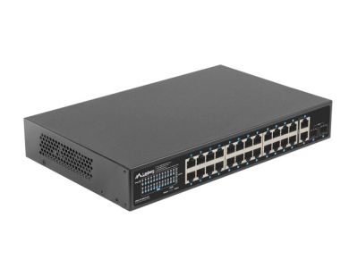 Комутатор Lanberg switch 24x 1GB poe+/2x GB 2x sfp rack 19" gigabit ethernet 250w
