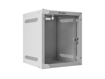 Комуникационен шкаф Lanberg rack cabinet 10" wall-mount 6U / 280x310 for self-assembly (flat pack), grey