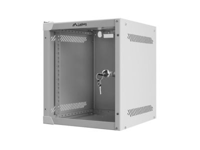 Комуникационен шкаф Lanberg rack cabinet 10" wall-mount 6U / 280x310 for self-assembly (flat pack), grey