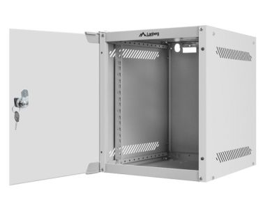 Комуникационен шкаф Lanberg rack cabinet 10" wall-mount 6U / 280x310 for self-assembly (flat pack), grey