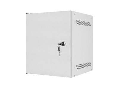 Комуникационен шкаф Lanberg rack cabinet 10" wall-mount 6U/280x310 for self-assembly with metal door grey (flat pack)