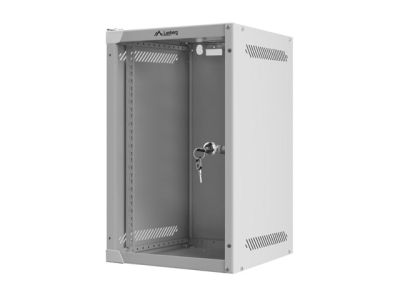 Комуникационен шкаф Lanberg rack cabinet 10'' wall-mount 9U / 280x310 for self-assembly (flat pack), grey