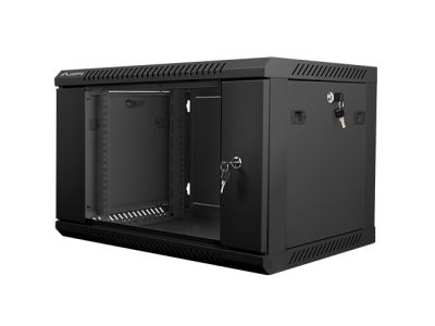Комуникационен шкаф Lanberg rack cabinet 19" wall-mount 6U / 600x450 for self-assembly (flat pack), black