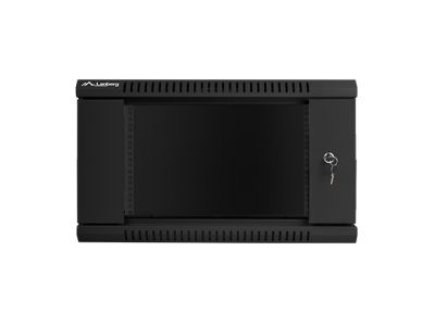 Комуникационен шкаф Lanberg rack cabinet 19" wall-mount 6U / 600x450 for self-assembly (flat pack), black
