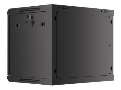 Комуникационен шкаф Lanberg rack cabinet 19" wall-mount 9U/600x450 for self-assembly with metal door  black (flat pack)