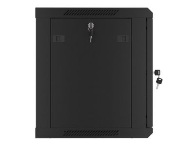 Комуникационен шкаф Lanberg rack cabinet 19" wall-mount 9U/600x450 for self-assembly with metal door  black (flat pack)