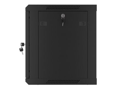 Комуникационен шкаф Lanberg rack cabinet 19" wall-mount 9U/600x450 for self-assembly with metal door  black (flat pack)