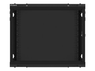 Комуникационен шкаф Lanberg rack cabinet 19" wall-mount 9U/600x450 for self-assembly with metal door  black (flat pack)