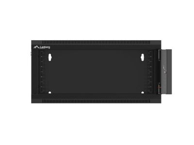 Комуникационен шкаф Lanberg rack cabinet 19" wall-mounted 4U 600 fast assembly (flat pack) black